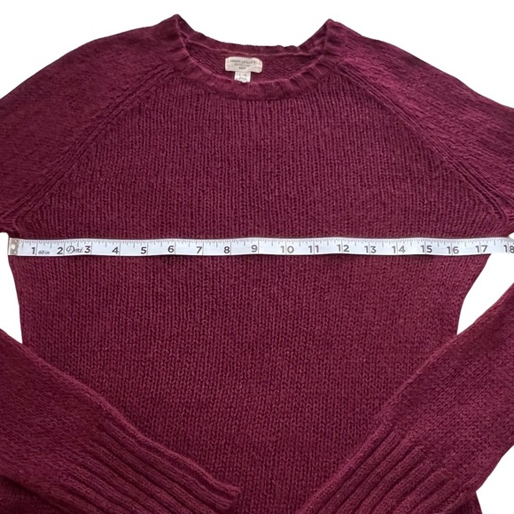 AEO Sweater Angora Wool Blend Crew Neck Long Sleeve Burgundy Wine Junior Large L - Picture 11 of 14
